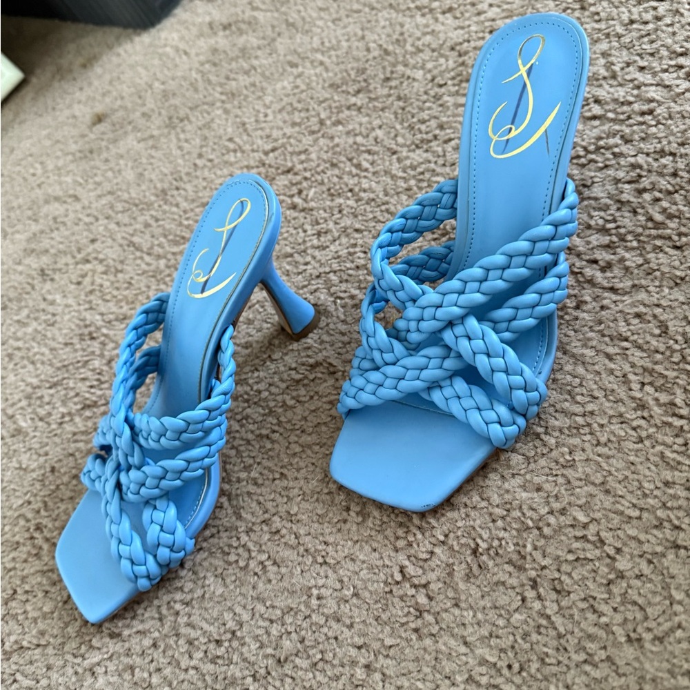 Stylish Blue Braided Women's Heels